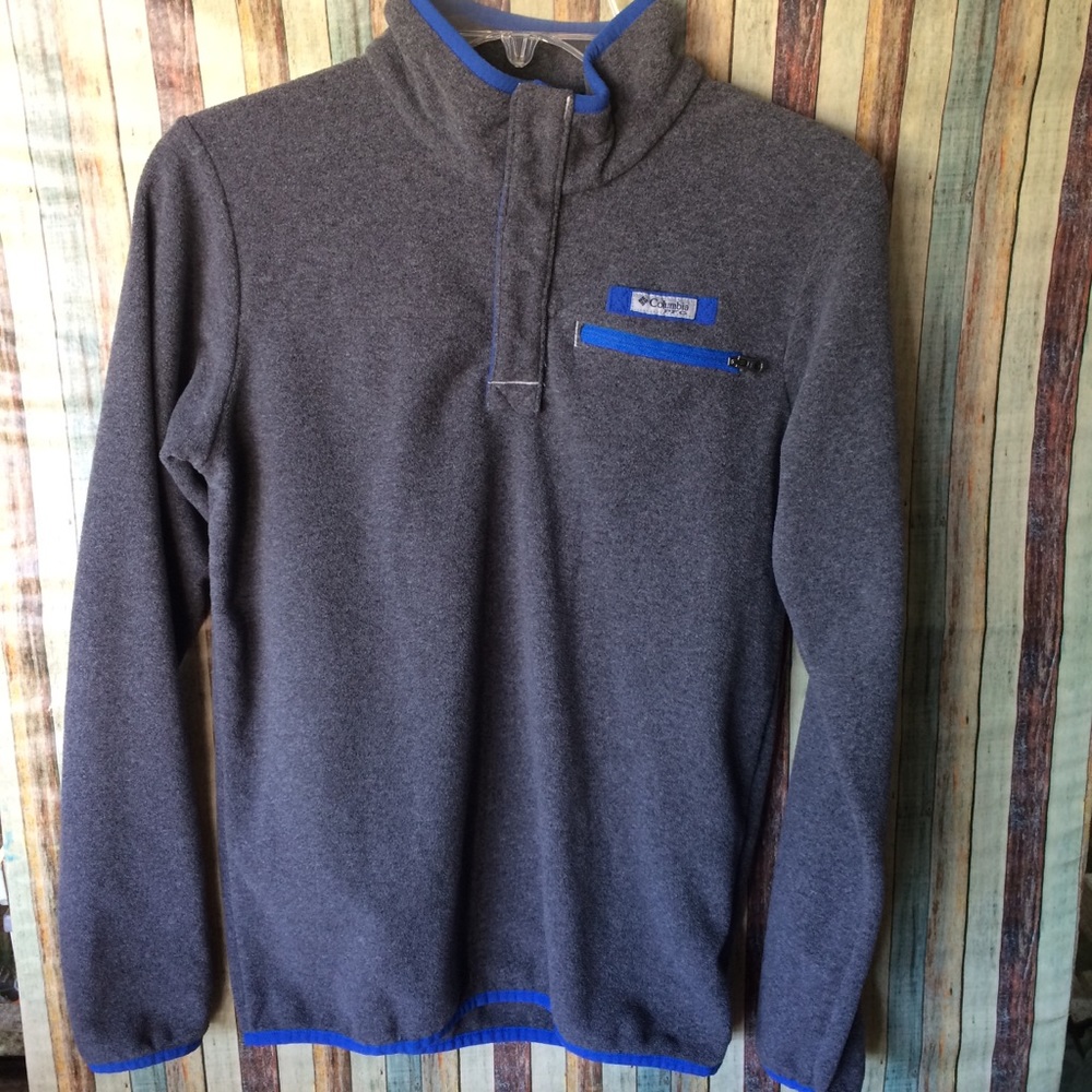 Boys Columbia grey/blue pullover jacket